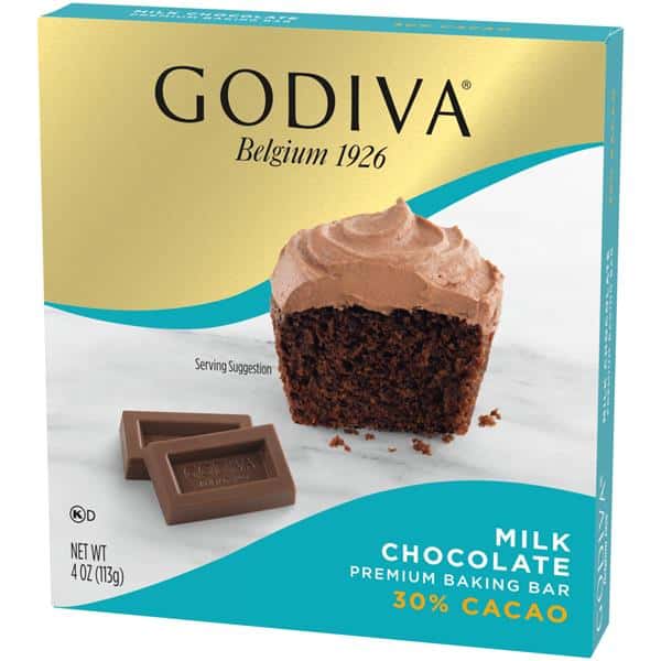 Godiva 30% Cacao Milk Chocolate Premium Baking Bar