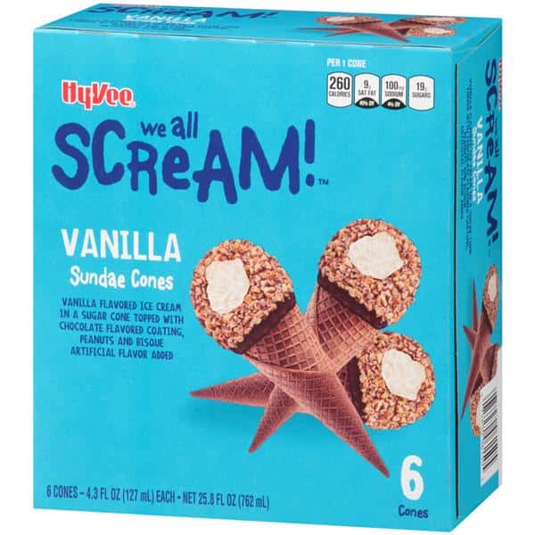 Hy-Vee Vanilla Sundae Cones