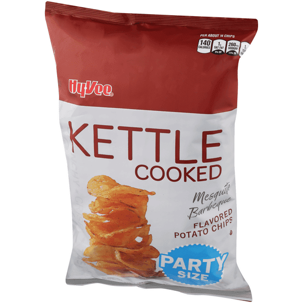 Hy-Vee Kettle Cooked Mesquite Barbeque Flavored Potato Chips Party Size