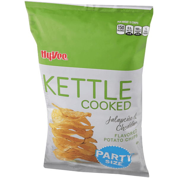 Hy-Vee Kettle Cooked Jalapeno & Cheddar Potato Chips Party Size