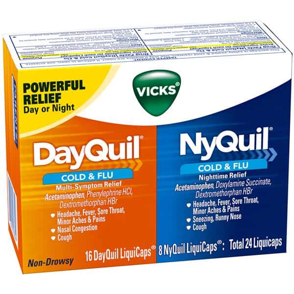 Vicks Nyquil Cold & Flu Nighttime Relief And Dayquil Cold & Flu Multi-Symptom Relief Convenience
