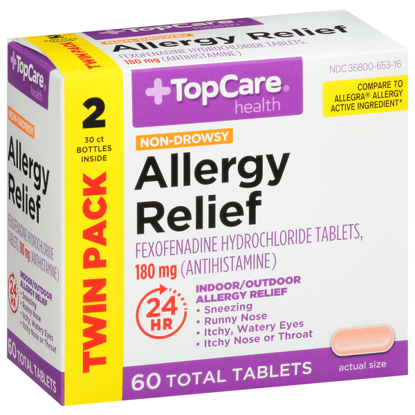 Topcare Health Non Drowsy Allergy Relief Tablets Twin