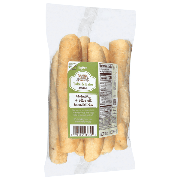 Hy-Vee Baking Stone, Take & Bake Breadsticks, Rosemary + Olive Oil