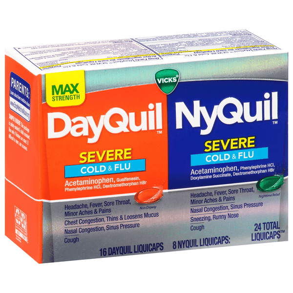 Vicks Dayquil Severe & Nyquil Severe Cold & Flu Liquicaps