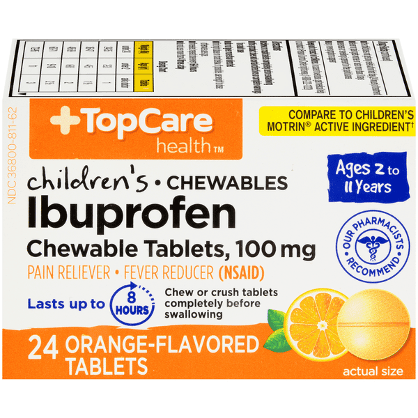 Topcare Junior Strength Ibuprofen Tablets Orange Flavor