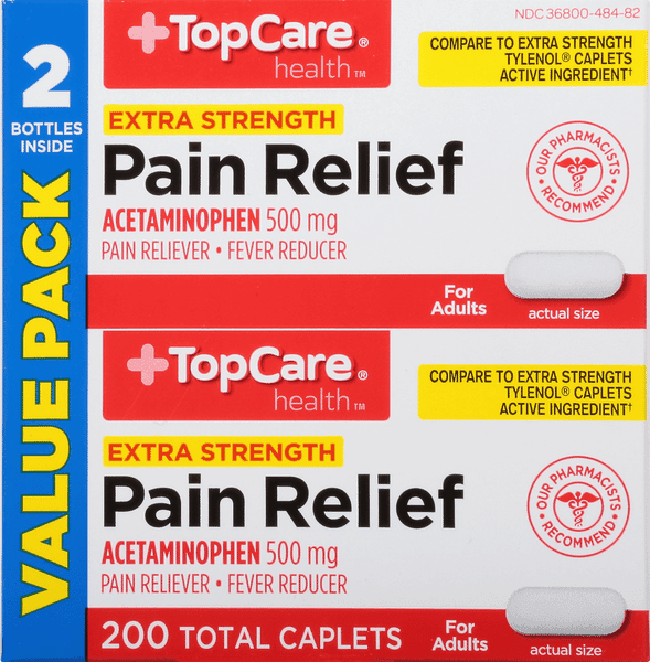 Topcare Pain Relief Acetaminophen Caplets Value