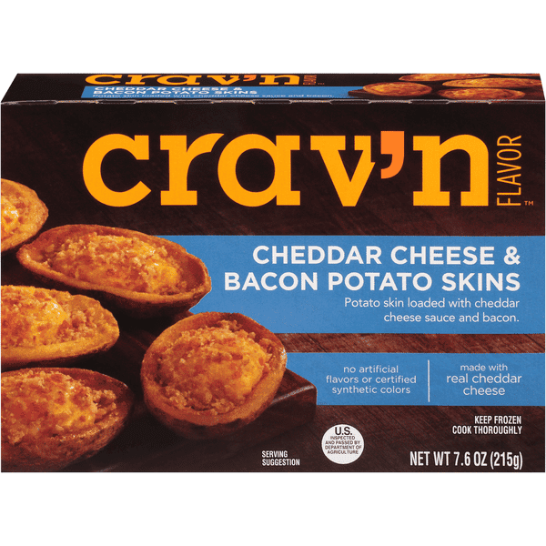 Crav'N Flavor Cheddar Cheese & Bacon Potato Skins