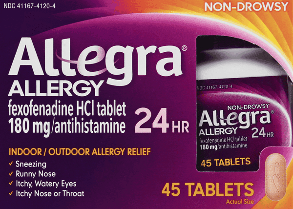 Allegra Allergy Non Drowsy Indoor And Outdoor Allergy Tablets Original Prescription Strength