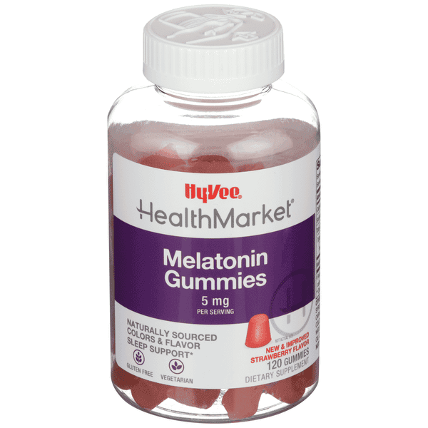 Hy-Vee Healthmarket Melatonin Gummy Strawberry Flavored