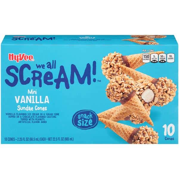 Hy-Vee We All Scream! Mini Vanilla Sundae Cones