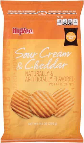 Hy-Vee Sour Cream & Cheddar Potato Chips Family Size