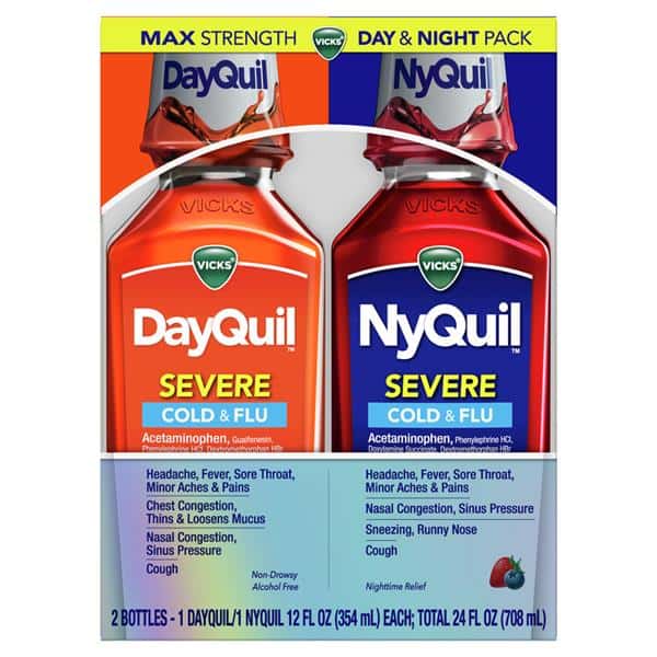 Vicks Dayquil/Nyquil, Severe Cold & Flu Original & Berry Flavors