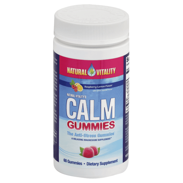 Natural Vitality Calm Anti-Stress Gummies, Raspberry Lemon Flavor