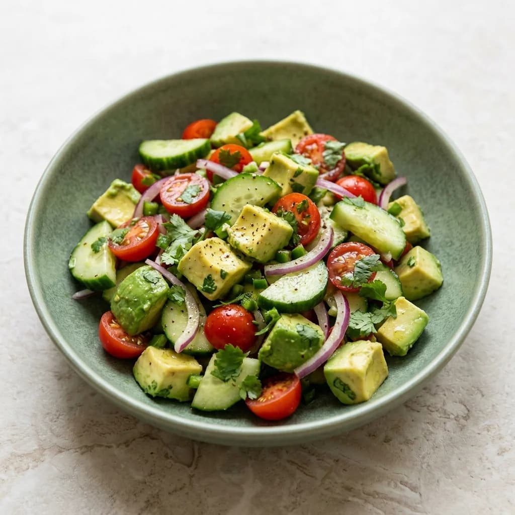Vegan Fresh Avocado Cucumber Salad