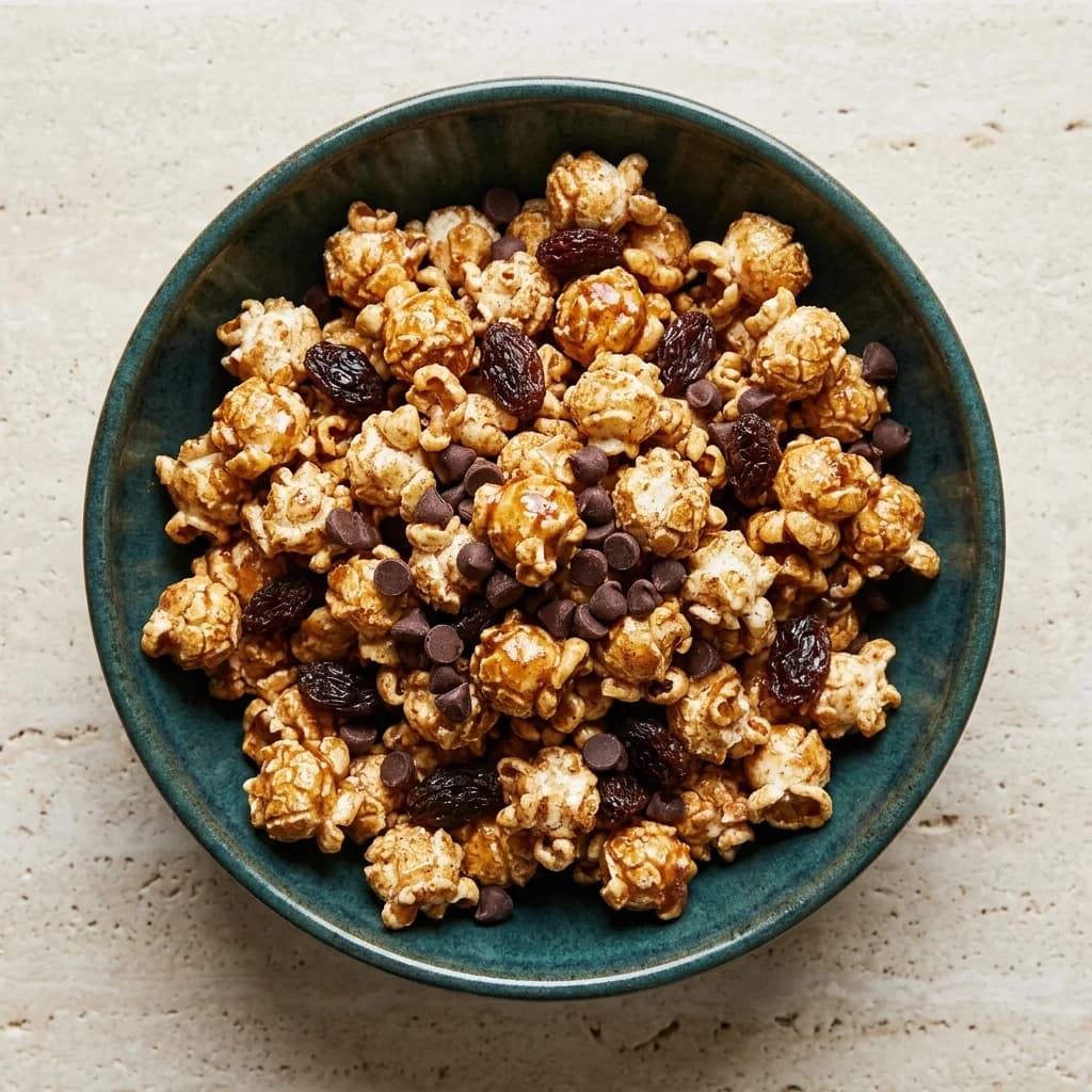 Cinnamon Raisin Popcorn with Mini Chocolate Chips