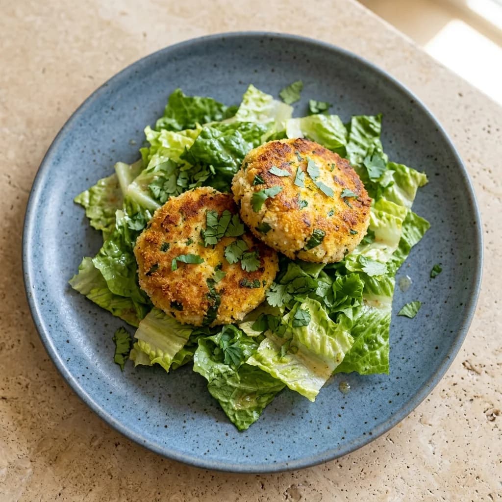 Ginger-Turmeric Snapper Cakes with Romaine