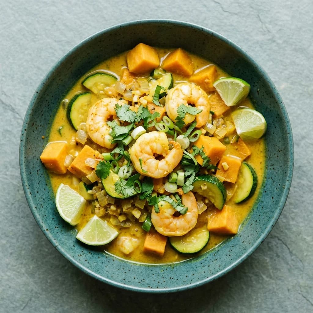 Sweet Potato Coconut Shrimp Curry