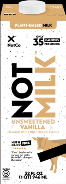 Not Milk Unsweetened Vanilla Plant-Based Milk