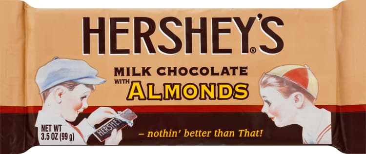 Hershey'S Chocolate, Milk, With Almonds