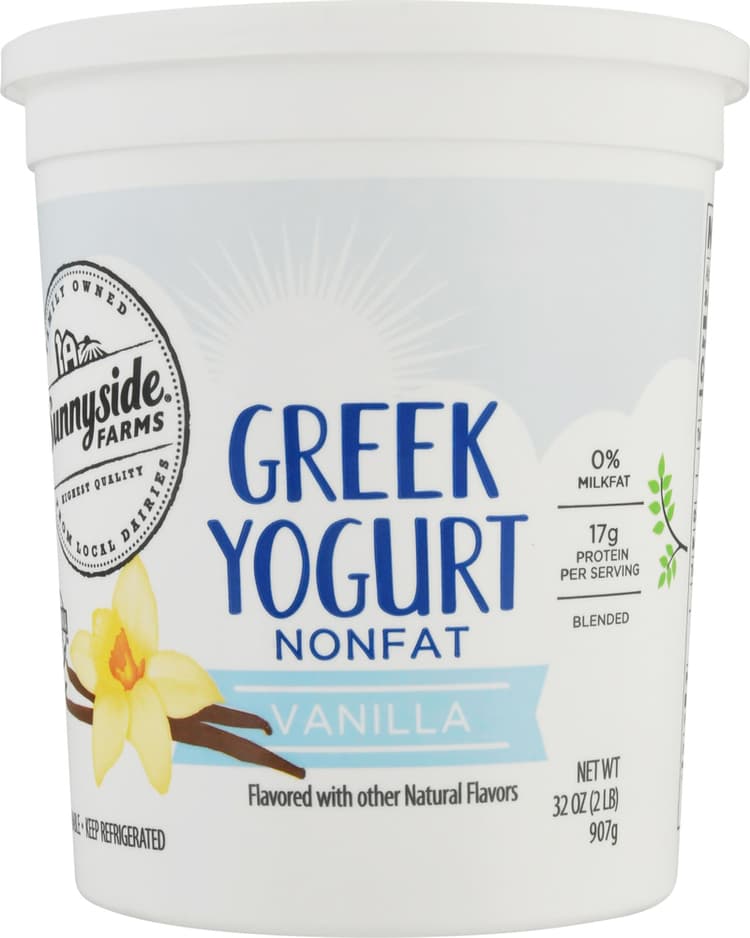 Sunnyside Farms Yogurt, Greek, Nonfat, Vanilla