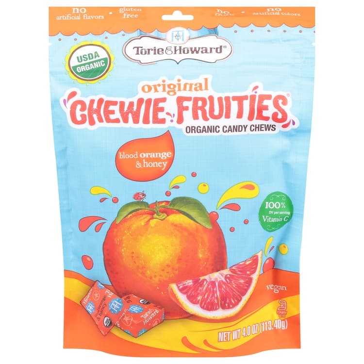 Torie & Howard Chewie Fruities Candy Chews, Organic, Blood Orange & Honey, Original