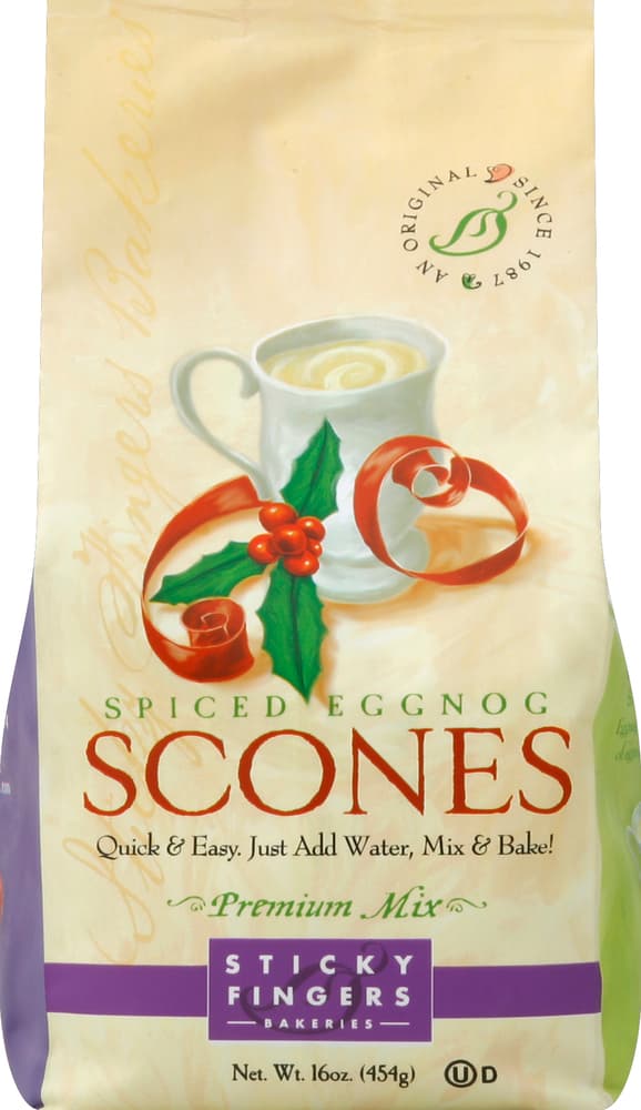 Sticky Fingers Bakeries Scone Mix, Premium, Spiced Eggnog
