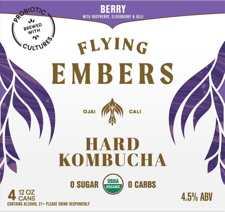Flying Embers Hard Kombucha, Berry