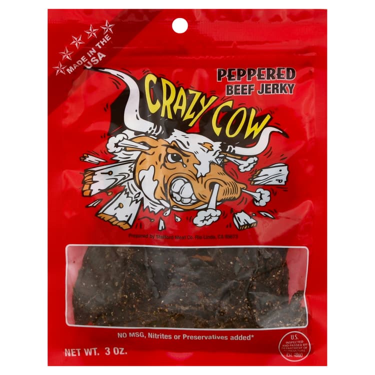 Crazy Cow Beef Jerky, Peppered