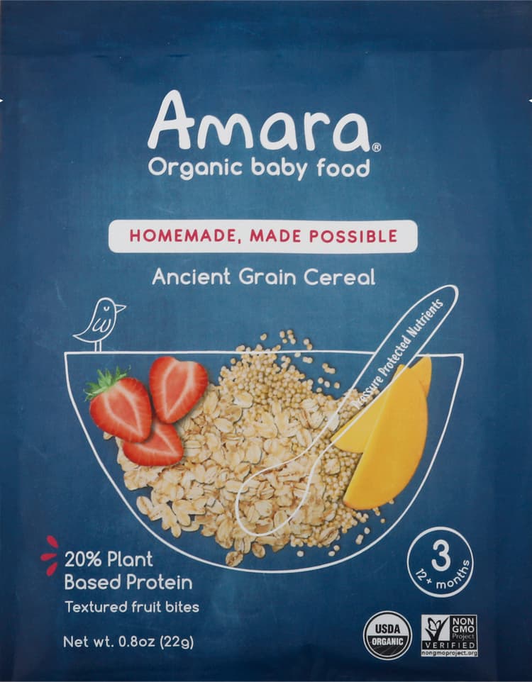 Amara Baby Food, Organic, Ancient Grain Cereal, 3 (12+ Months