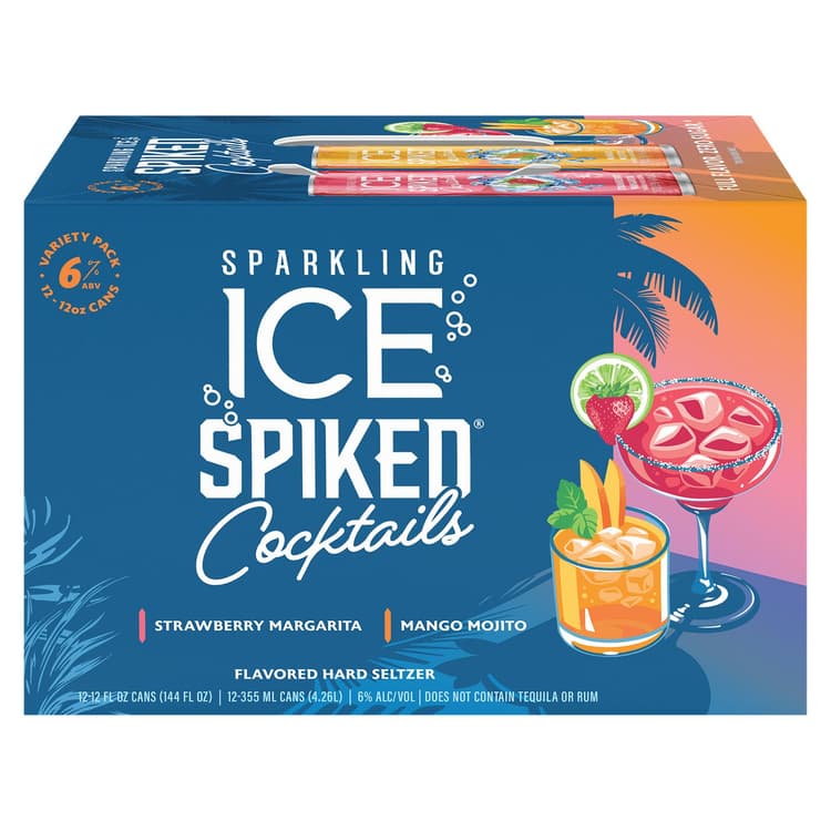 Sparkling Ice Spiked Cocktails Hard Seltzer, Variety