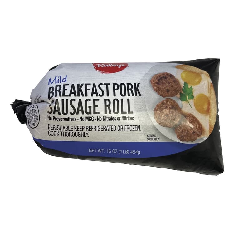 Raley'S Fine Meats Mild Breakfast Pork Sausage Roll