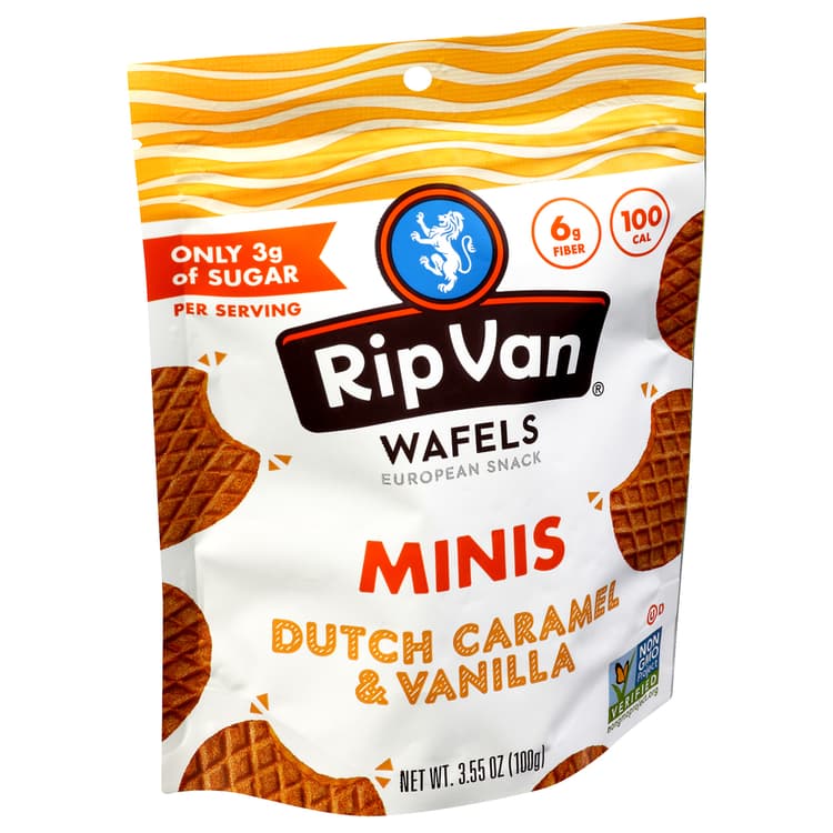 Rip Van Wafels European Snack, Dutch Caramel & Vanilla, Minis
