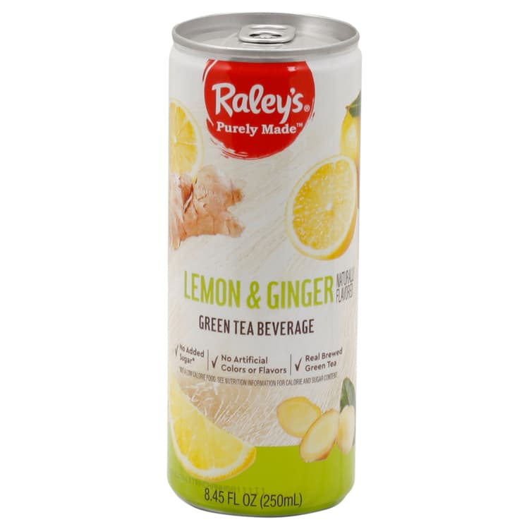 Raley'S Green Tea Beverage, Lemon & Ginger