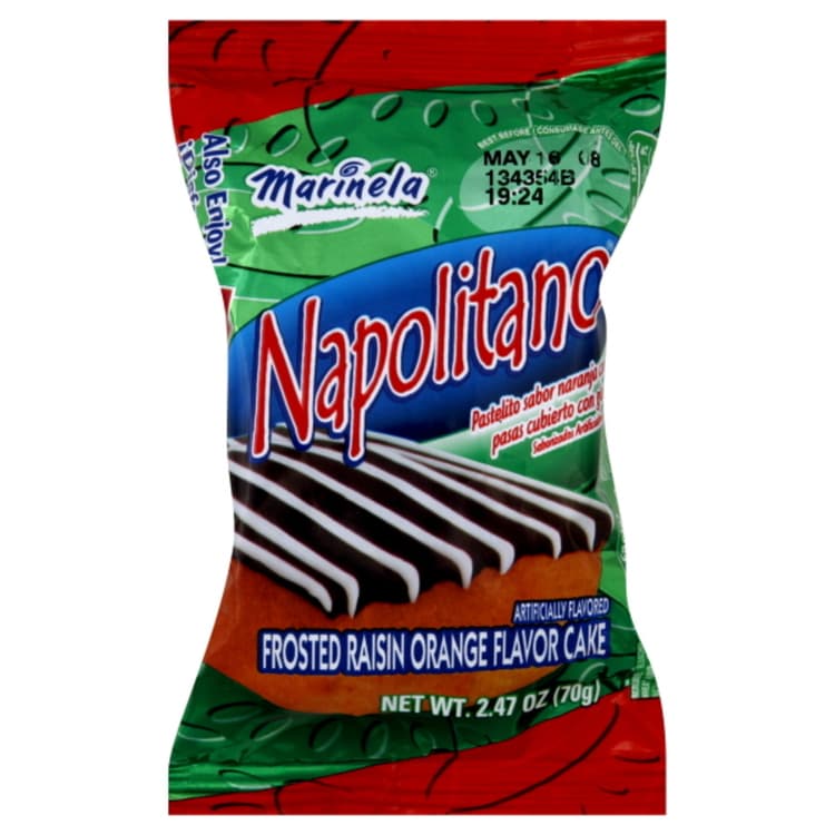 Marinela Cake, Frosted Raisin, Orange Flavor