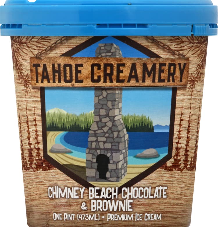 Tahoe Creamery Ice Cream, Chimney Beach Chocolate & Brownie