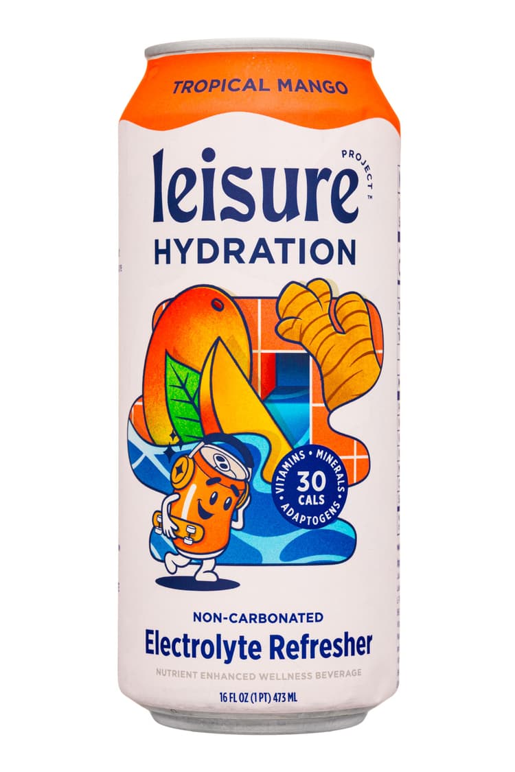 Leisure Project Tropical Mango Hydration Non-Carbonated Electrolyte Refresher
