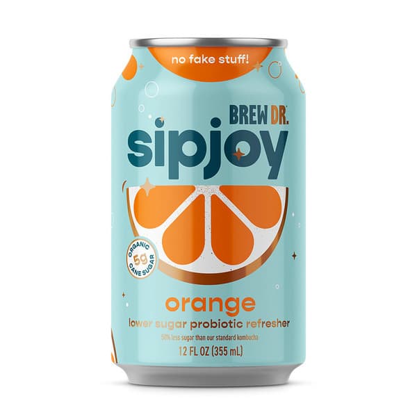Brew Dr. Sipjoy Orange Lower Sugar Probiotic Refresher