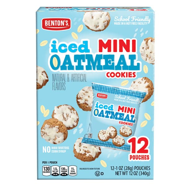 Benton'S Iced Mini Oatmeal Cookies, 12 Pouches