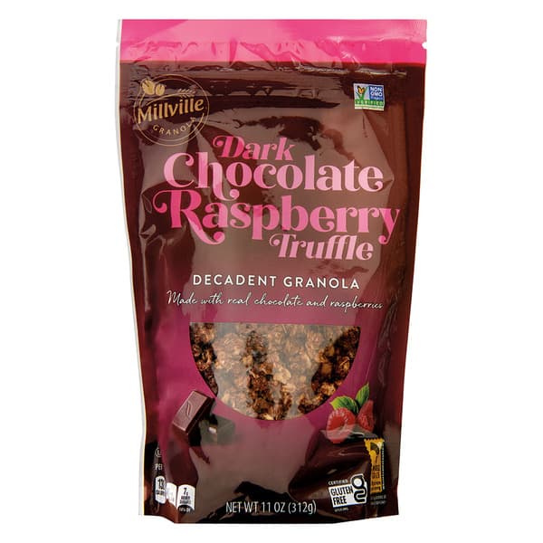 Millville Dark Chocolate Raspberry Truffle Decadent Granola