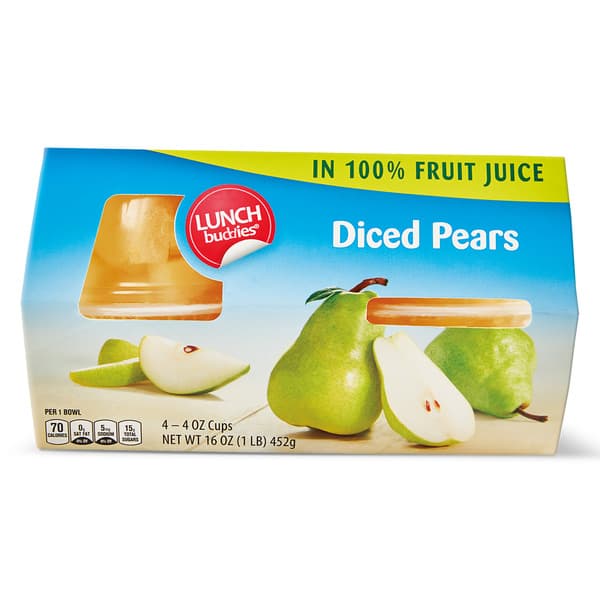 Lunch Buddies Diced Pears In 100% Fruit Juice