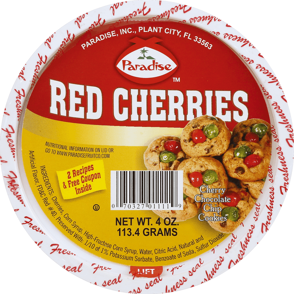 Paradise Candied Fruit Red Cherries