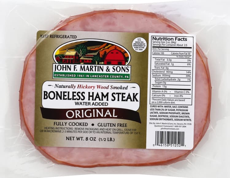 John F Martin & Sons Original Boneless Ham Steak