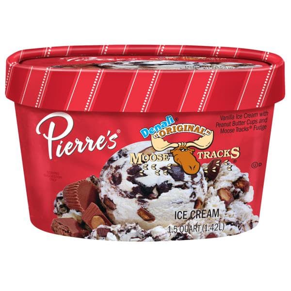 Pierre'S "Moose Tracks" Vanilla Ice Cream With Peanut Butter Cups And Moose Tracks Fudge