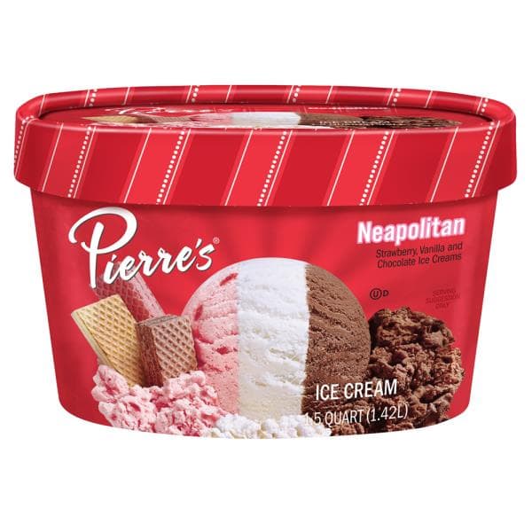Pierre'S Neapolitan Strawberry, Vanilla And Chocolate Ice Creams