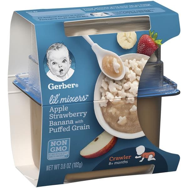 Gerber Lil' Mixers, Apple Strawberry Banana With Puffed Grain