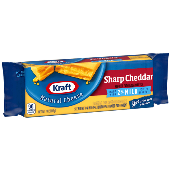 Kraft Sharp Cheddar Cheese Made With 2% Milk Brick