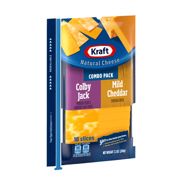 Kraft Natural Cheese Colby Jack & Mild Cheddar Cheese Slices Combo