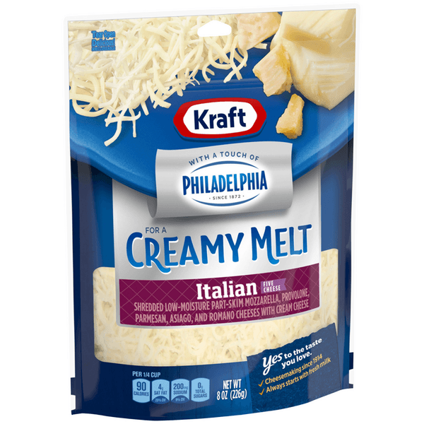 Kraft Shredded Italian Five Cheese Blend With A Touch Of Philadelphia