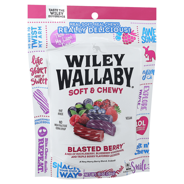 Wiley Wallaby Soft And Chewy Blasted Berry Licorice
