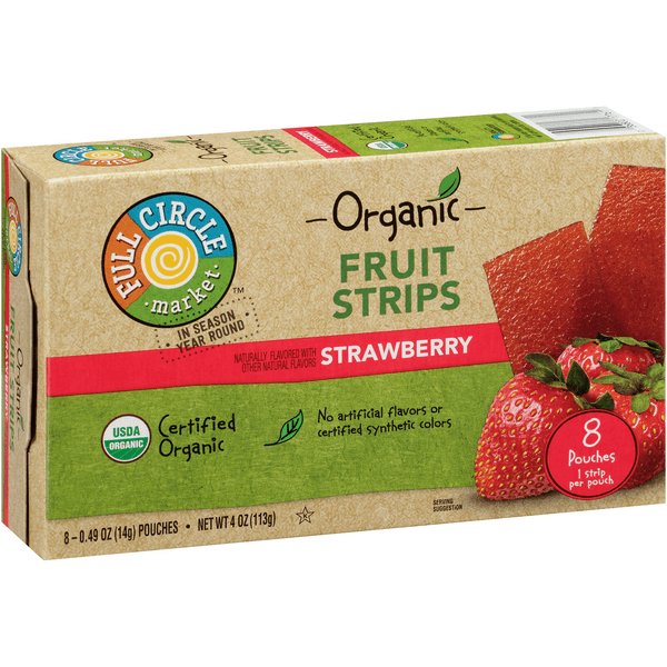 Full Circle Organic Real Fruit Strips, Strawberry